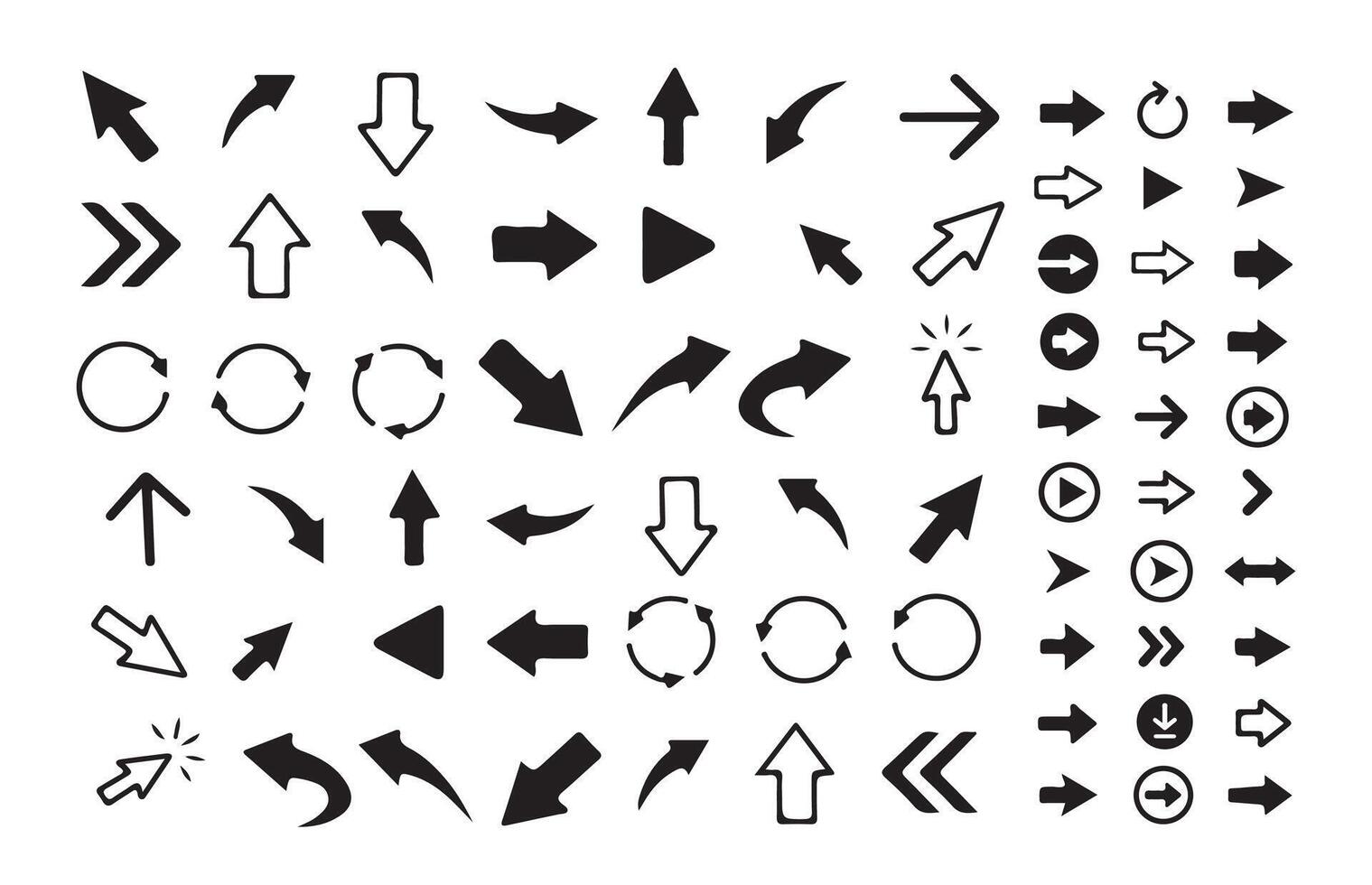 Black arrow icon set. Arrow. Cursor. Arrow icon. Simple arrow set. vector