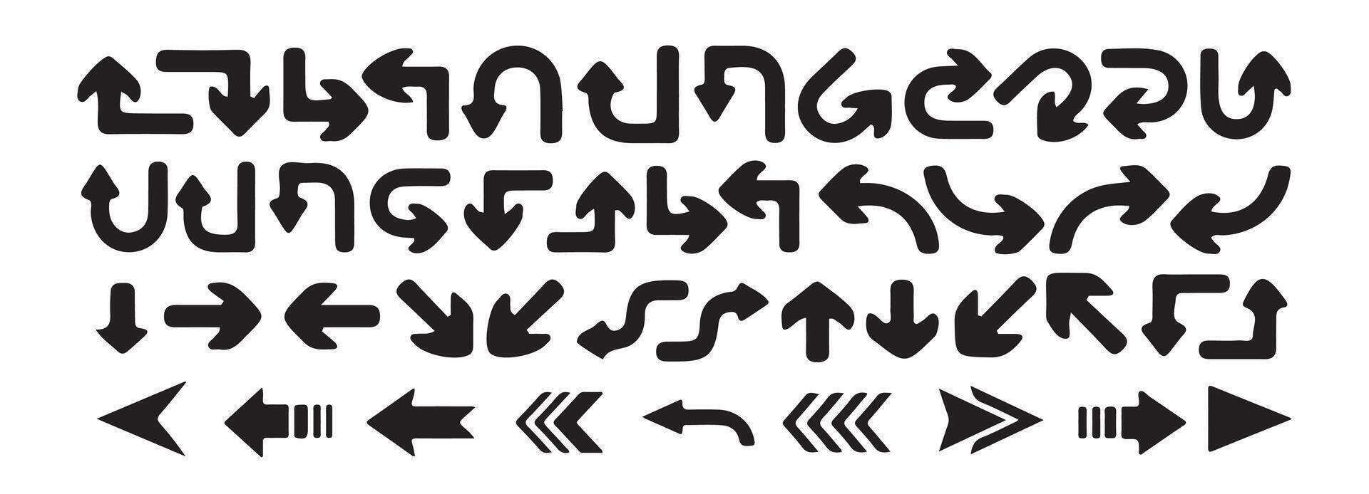 Black Arrow Icon Collection vector