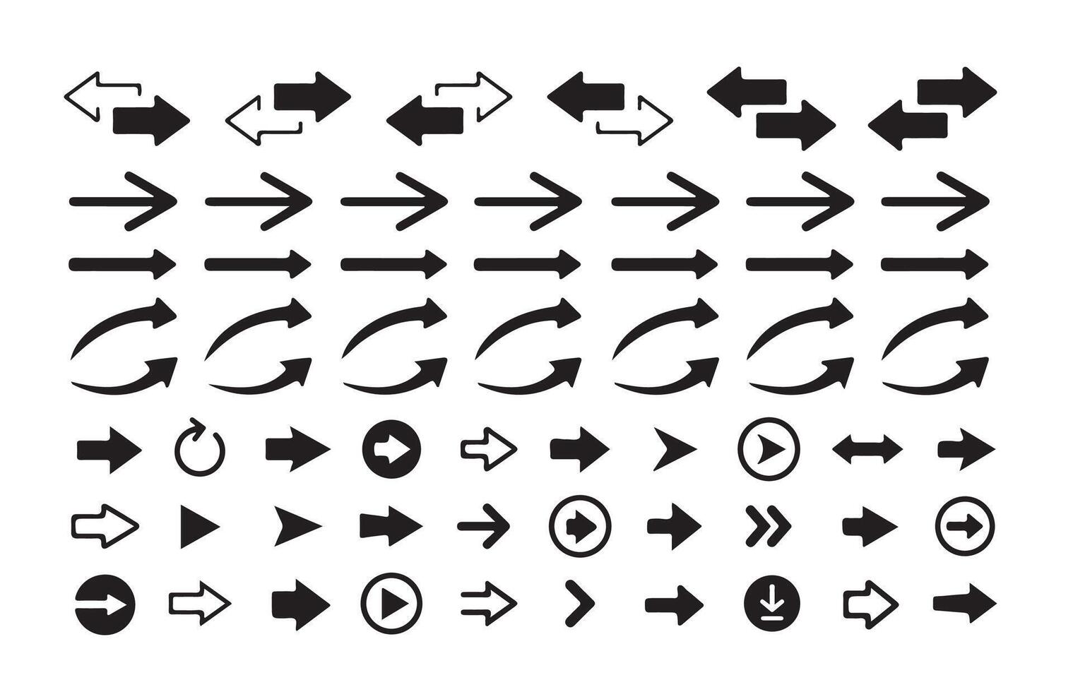 Clean and Simple Arrow Symbols Pack vector