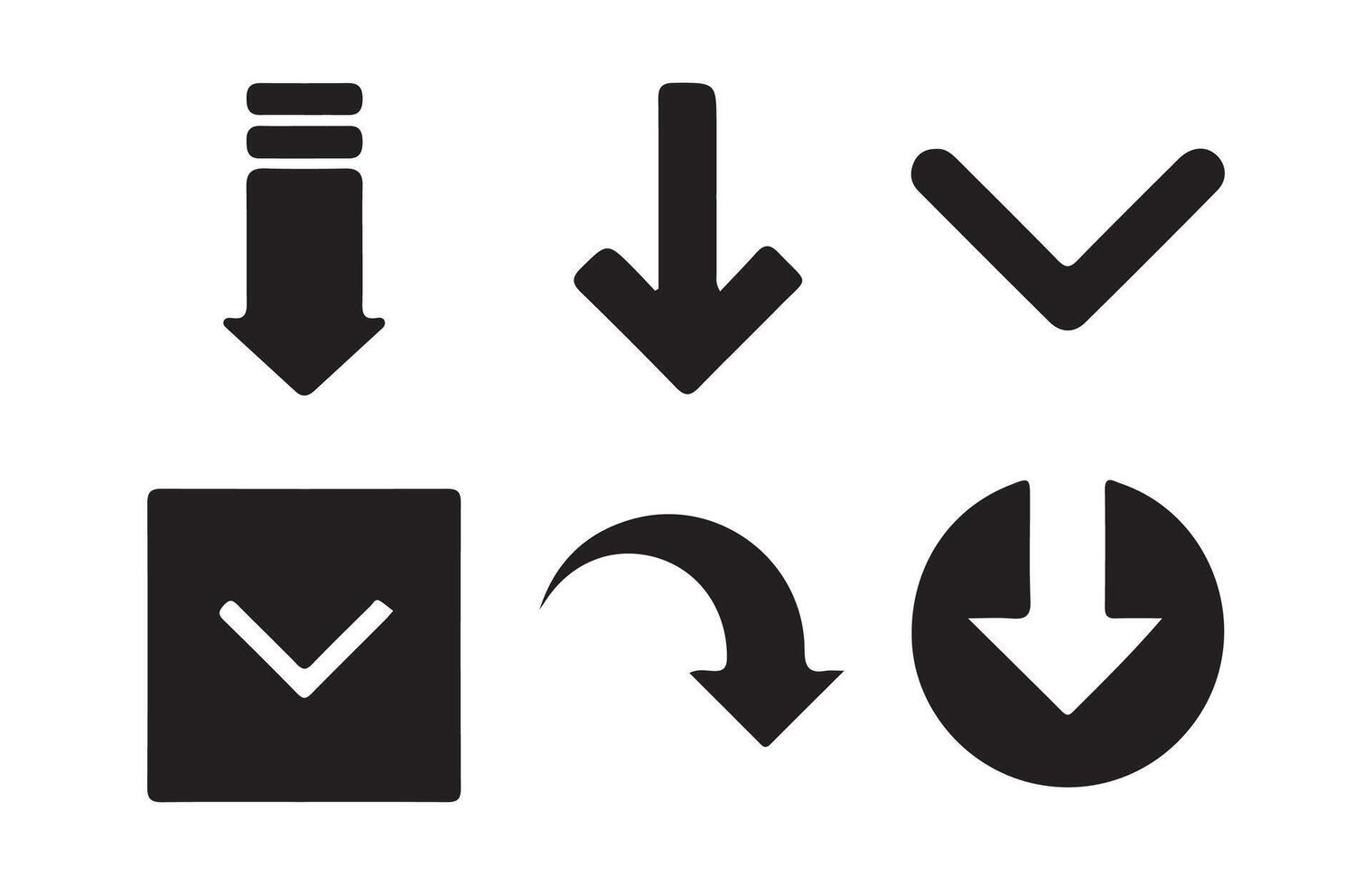 Down arrow icon set vector