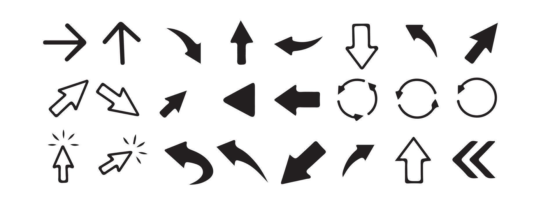 Mouse cursor icon. Black Arrow Icon Collection vector