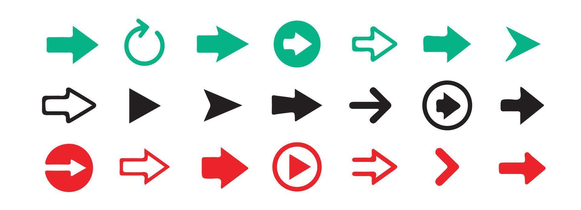 Colorful Arrow Icons Set vector