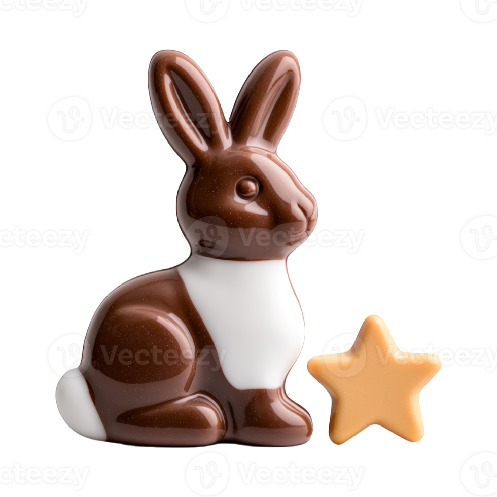 Milk chocolate Easter rabbit isolated on transparent png