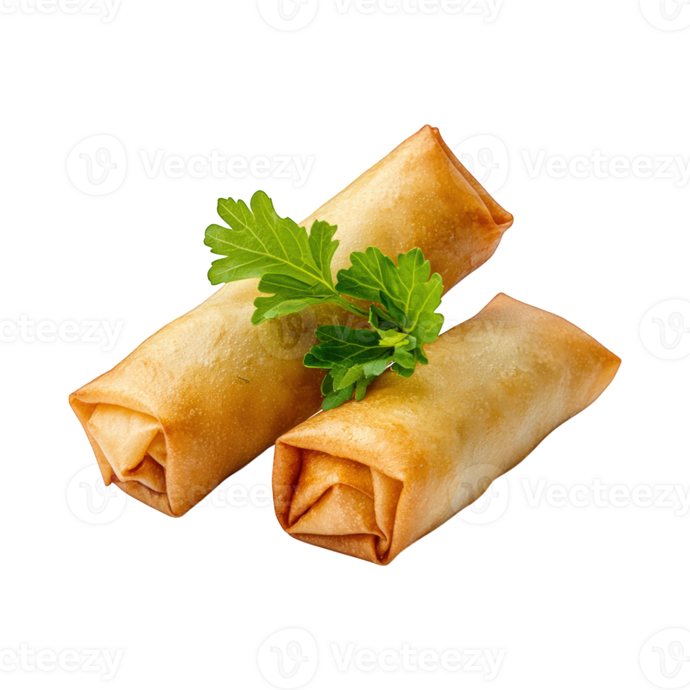 Traditional Chinese spring rolls isolated on white png
