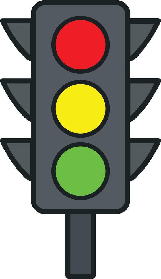Minimal style traffic light with red yellow and green lights perfect for transport road safety or signage concepts vector