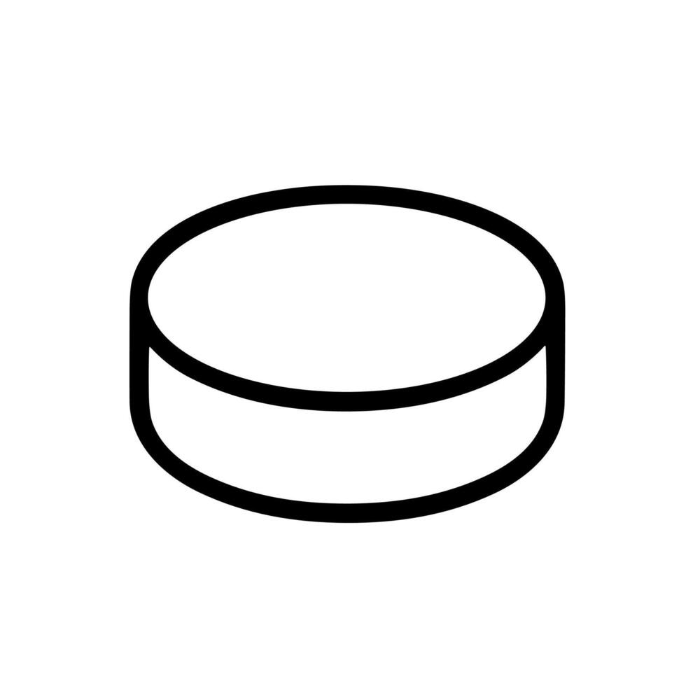 Minimalist Outline Round Pill Tablet Medical Treatment Shape Icon Element vector
