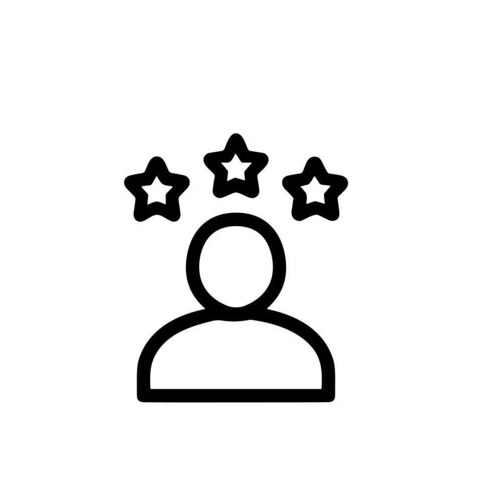 Simple Line Drawing Talent Head With Star Icon Achievement Concept vector