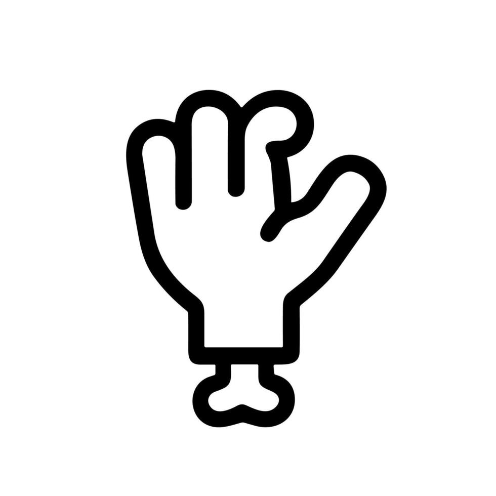 Simple Outline Zombie Hand Halloween Celebration Party Spooky Icon Illustration vector