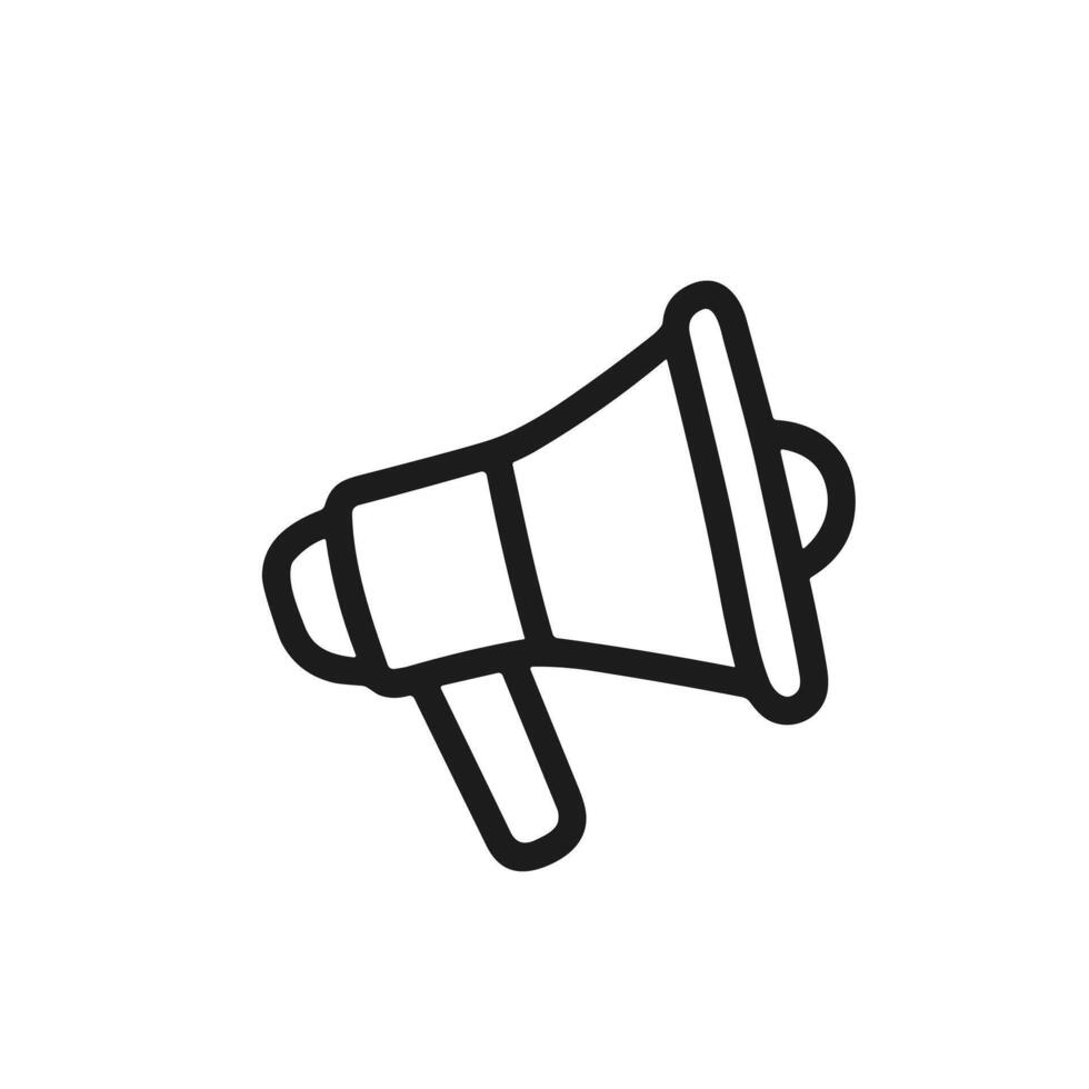 Simple Outline Bullhorn Announce Device Media Communication Marketing Icon vector