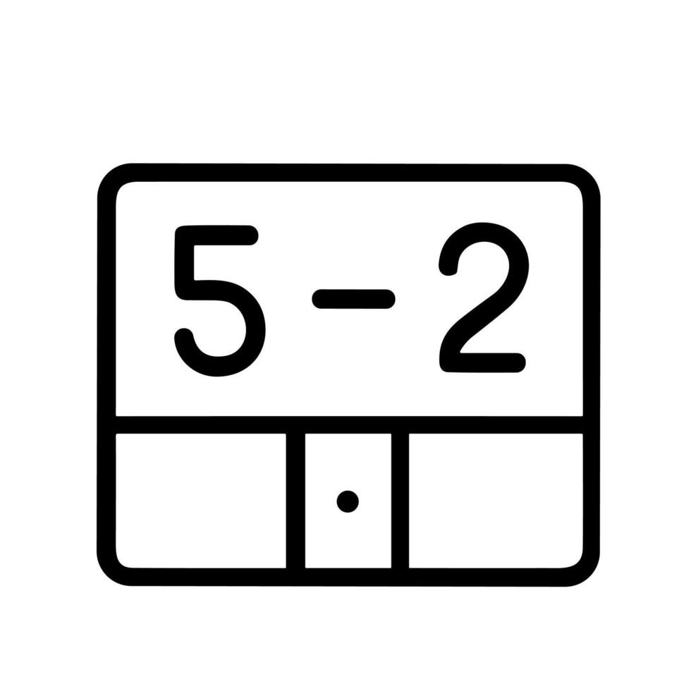 Minimalist Outline Scoreboard Icon With Numbers and Score Indicator vector
