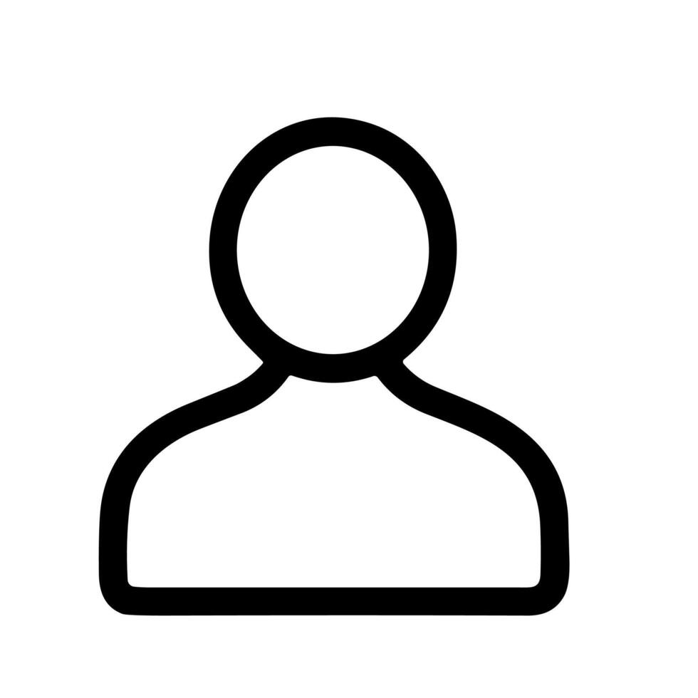 Simple Line Drawing Silhouette Human Shape User Account Icon vector