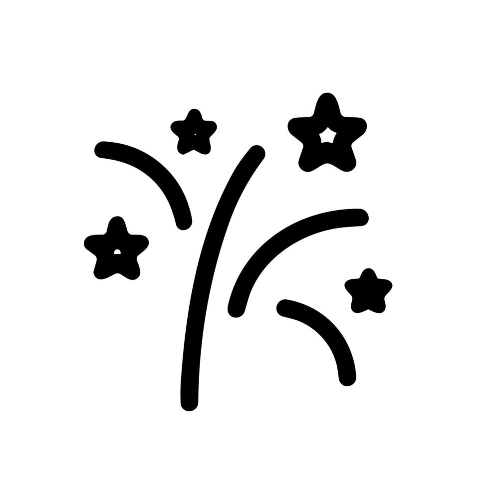 Rough Hand Drawn Celebration Sparkle Star Burst Element Party Icon vector