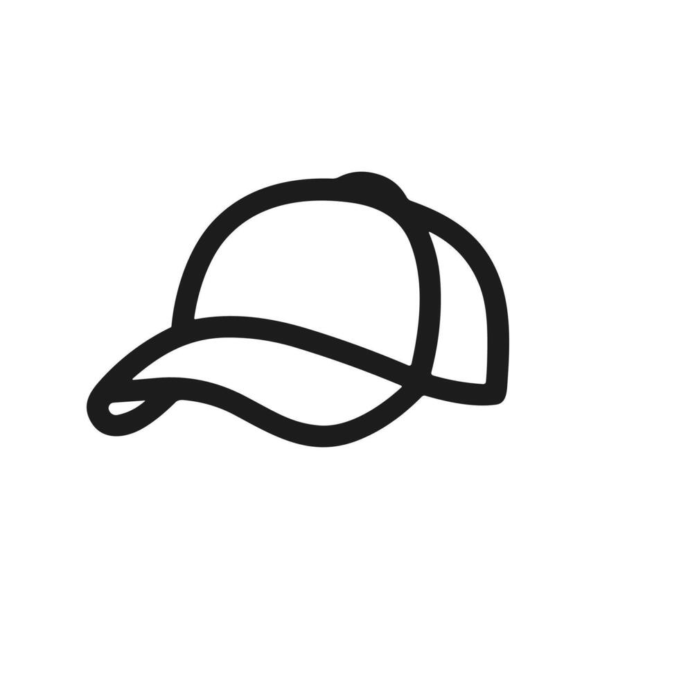Simple Handdrawn Baseball Cap Clothing Item Accessory Line Art vector
