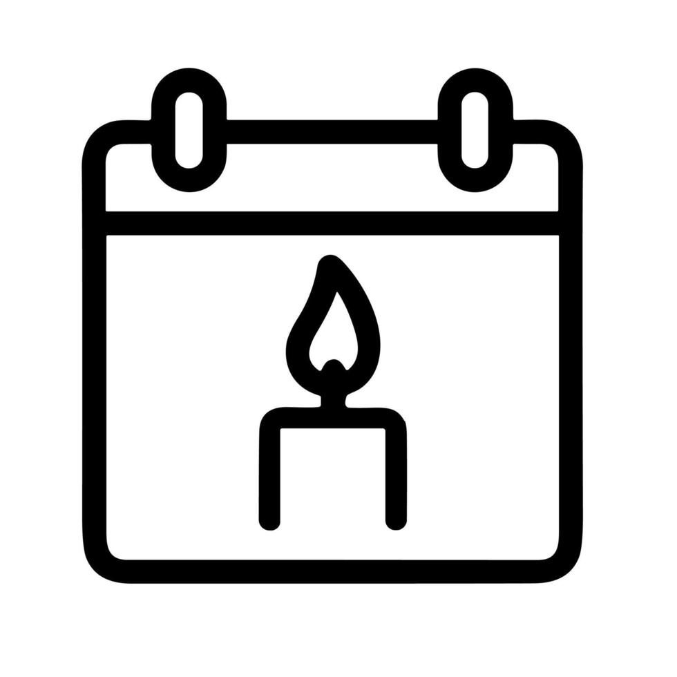 Minimalist Line Candle Calendar Icon for Celebration Event and Memorial Day vector