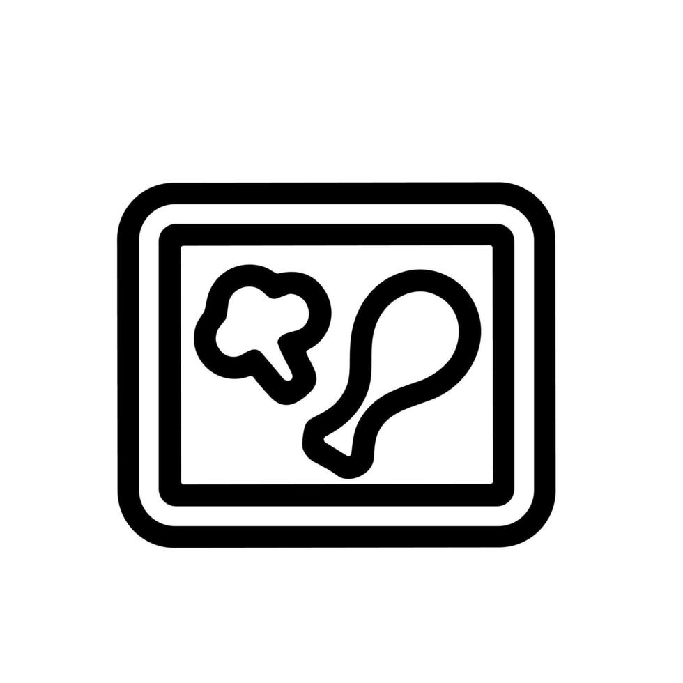Simple Outline Food Tray Meal Dish Restaurant Icon Design Element vector