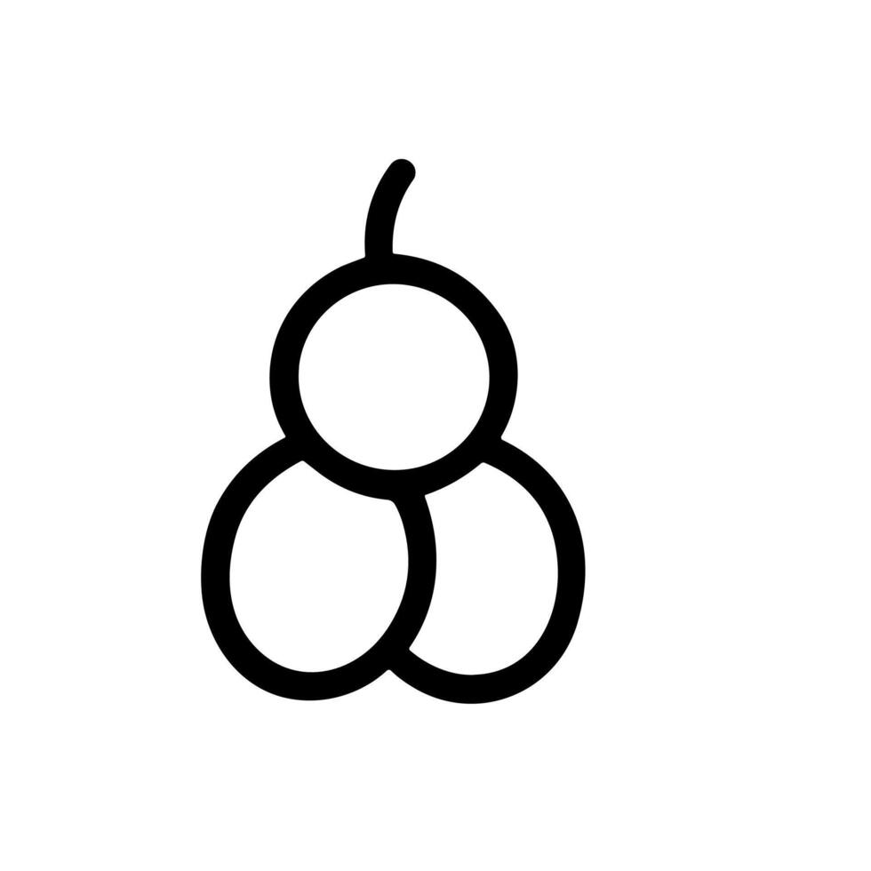 Minimalist Line Art Bunch of Grapes Fruit Outline Icon Design vector