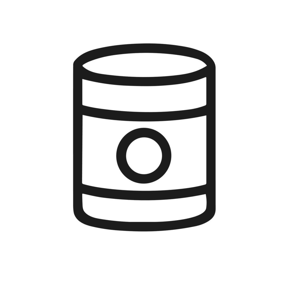Simple Line Art Can Container Silhouette Symbol Icon Design Element vector