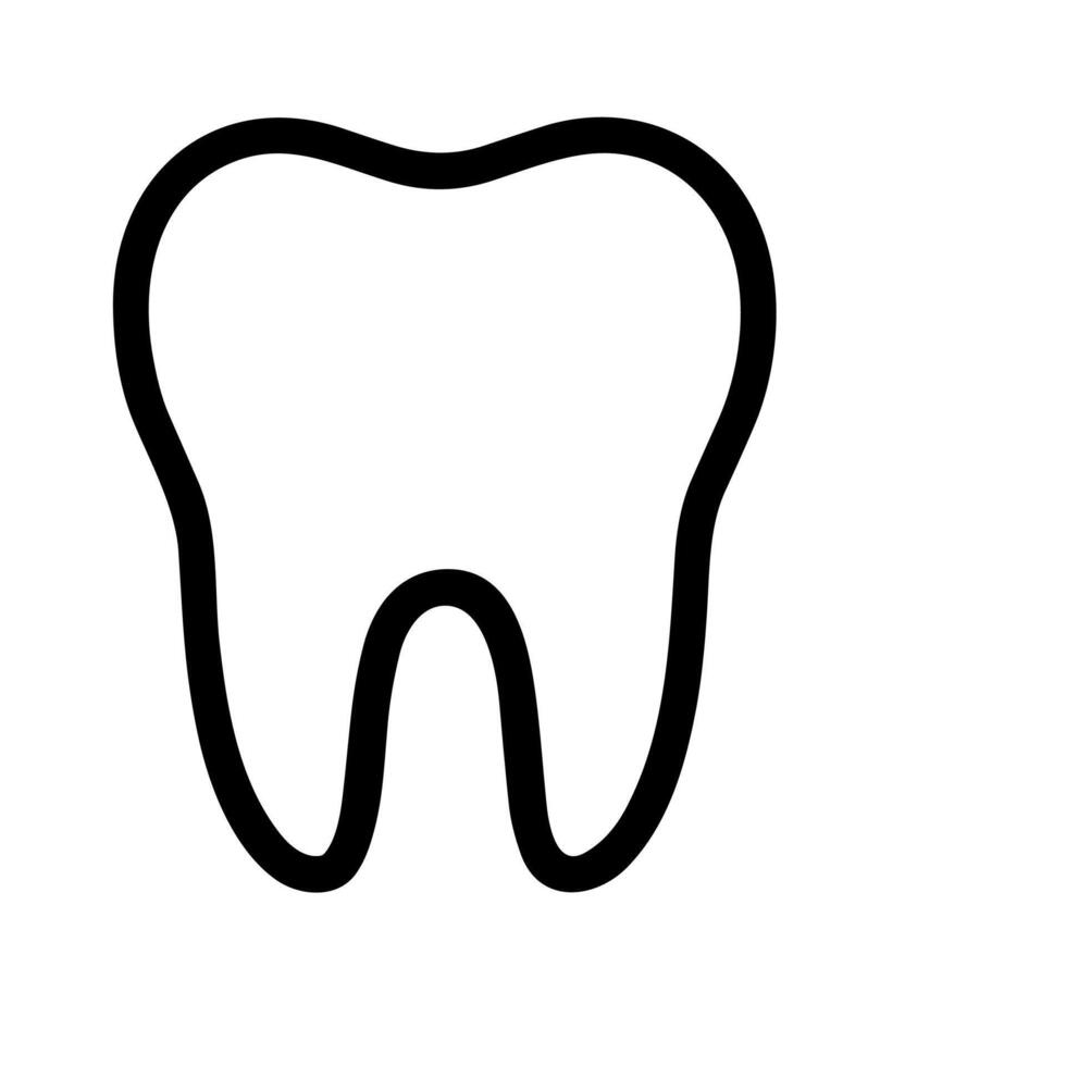 Simple Outline Tooth Cavity Diagram Healthcare and Medical Illustration vector