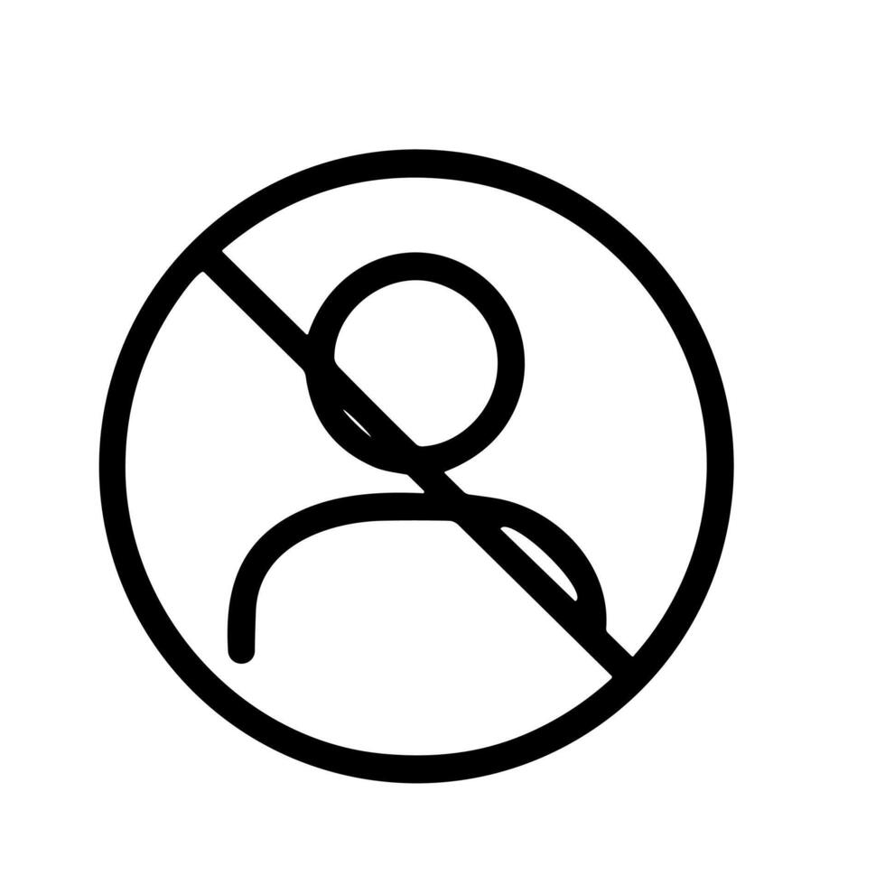 Simple Outline Round Banned Person Icon Symbol Graphic Representation vector