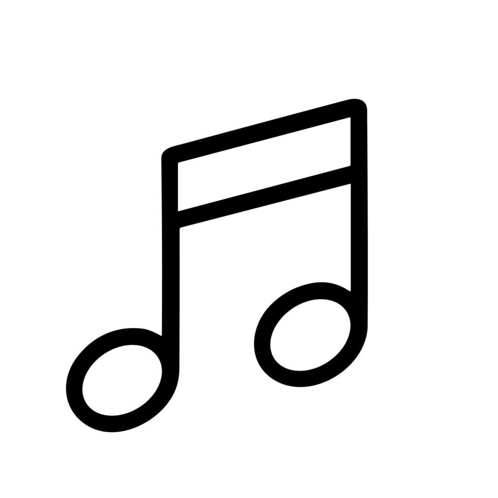 Simple Black Line Art Music Note Element for Musical Composition vector