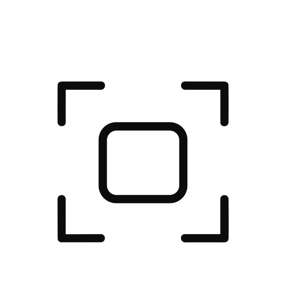 Minimalist Line Art Focus Target Square Shape Icon Element Graphic vector