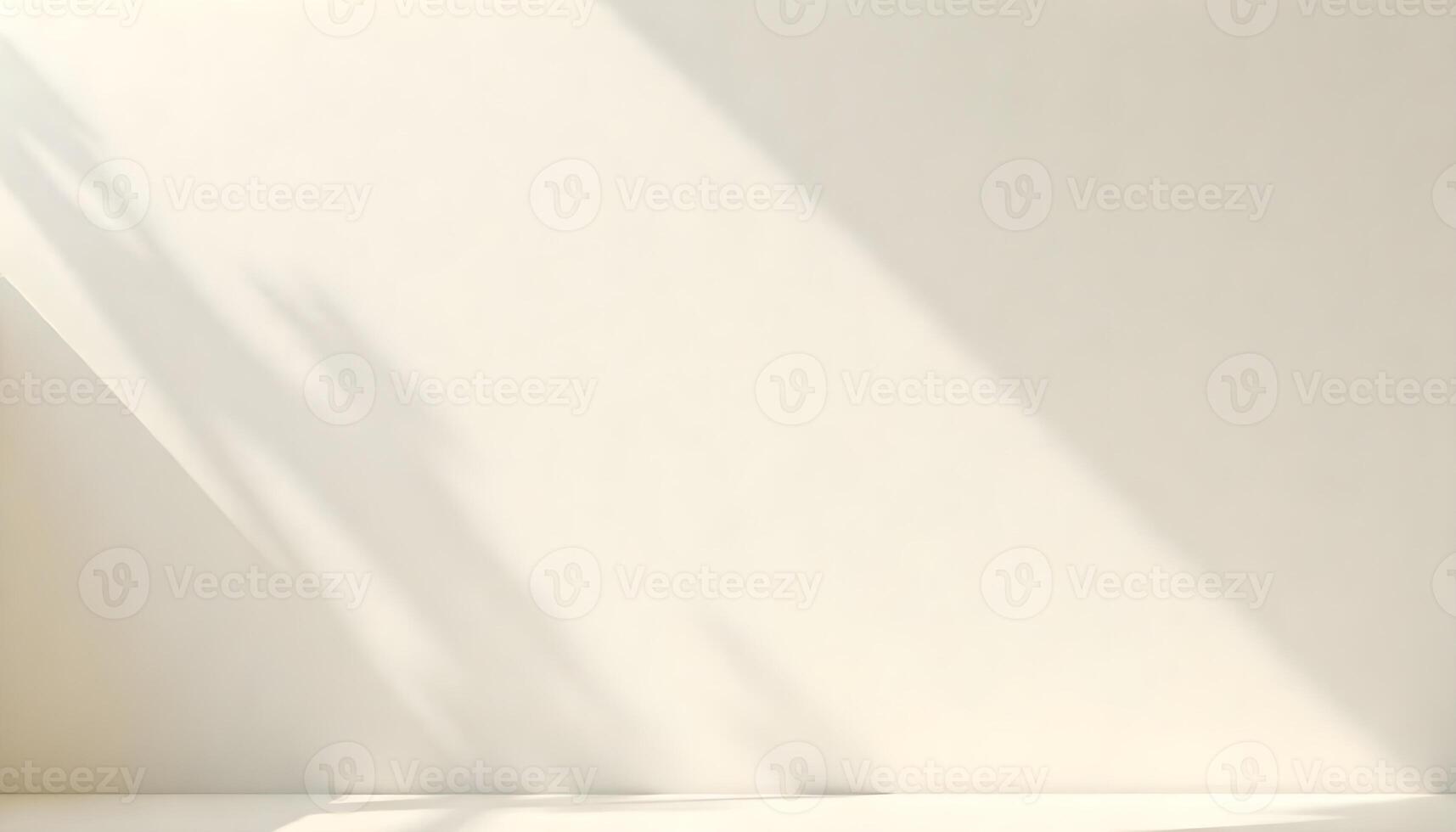 A tranquil room bathed in soft sunlight, creating calming shadows and clean lines in the space. photo