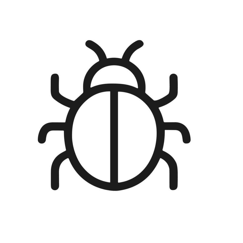 Minimalist Outline Beetle Insect Simple Design Shape Icon Element vector