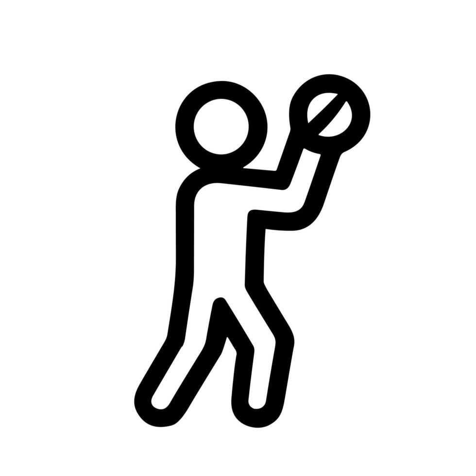 Simple Outline Stick Figure Throwing Ball Sport Activity Illustration vector