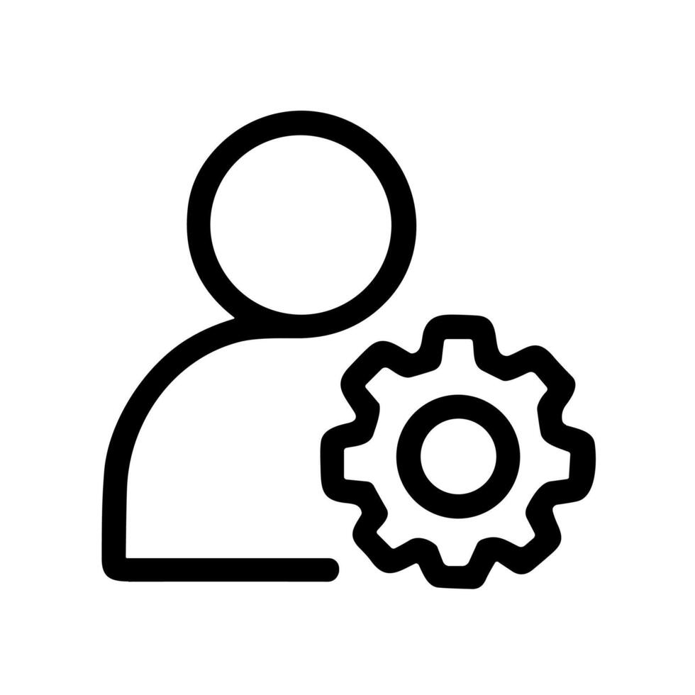 Simple Outline User Configuration Setting Control Admin Management Icon vector