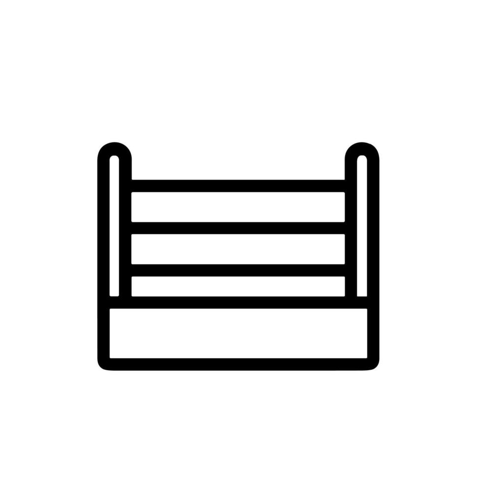 Minimalist Outline Boxing Ring Arena Sport Competition Isolated Line Icon vector