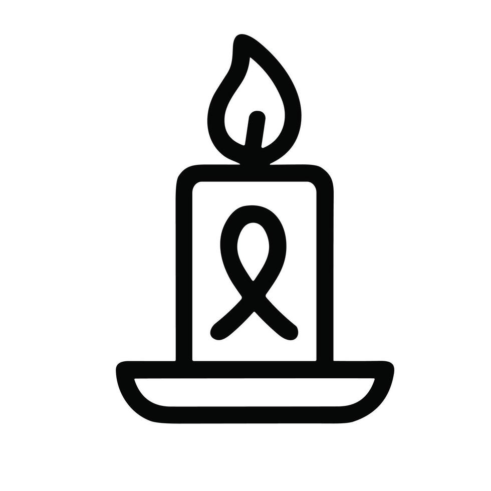 Simple Outline Ribbon Candle Line Art Icon Design Element Illustration vector