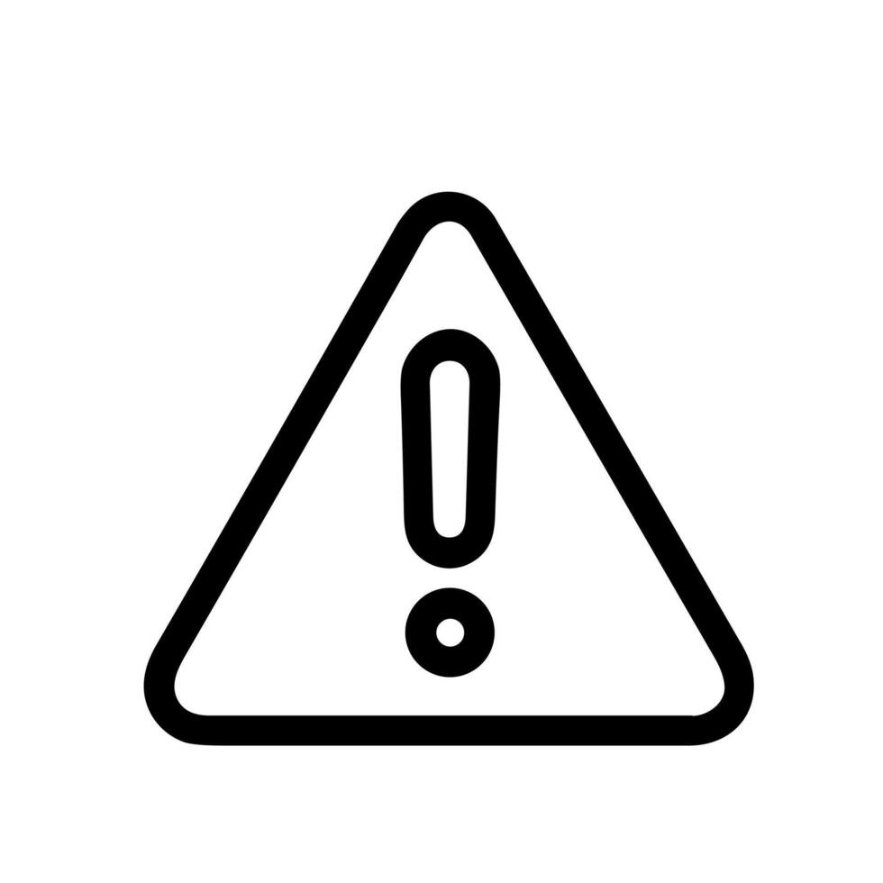 Minimalist Line Style Attention Sign Exclamation Point Symbol Shape Icon vector