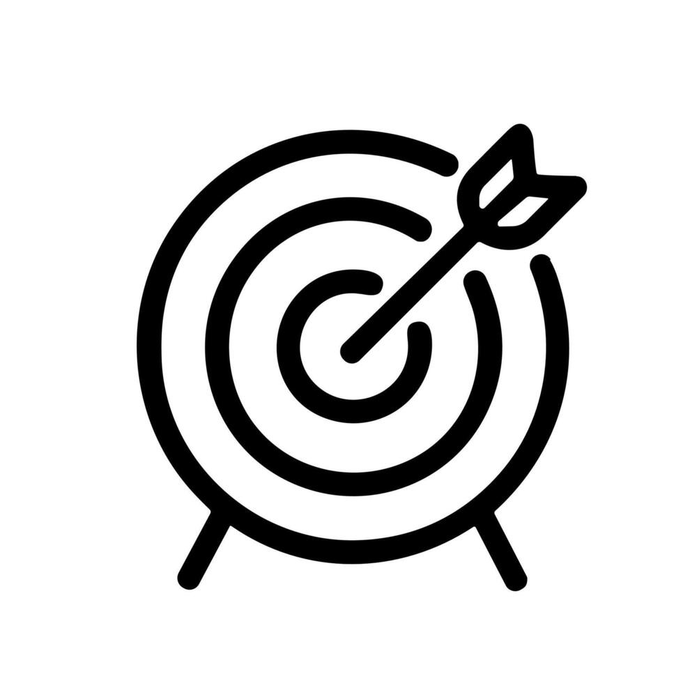 Minimalist Line Art Target with Arrow Goal Achievement Business Icon vector