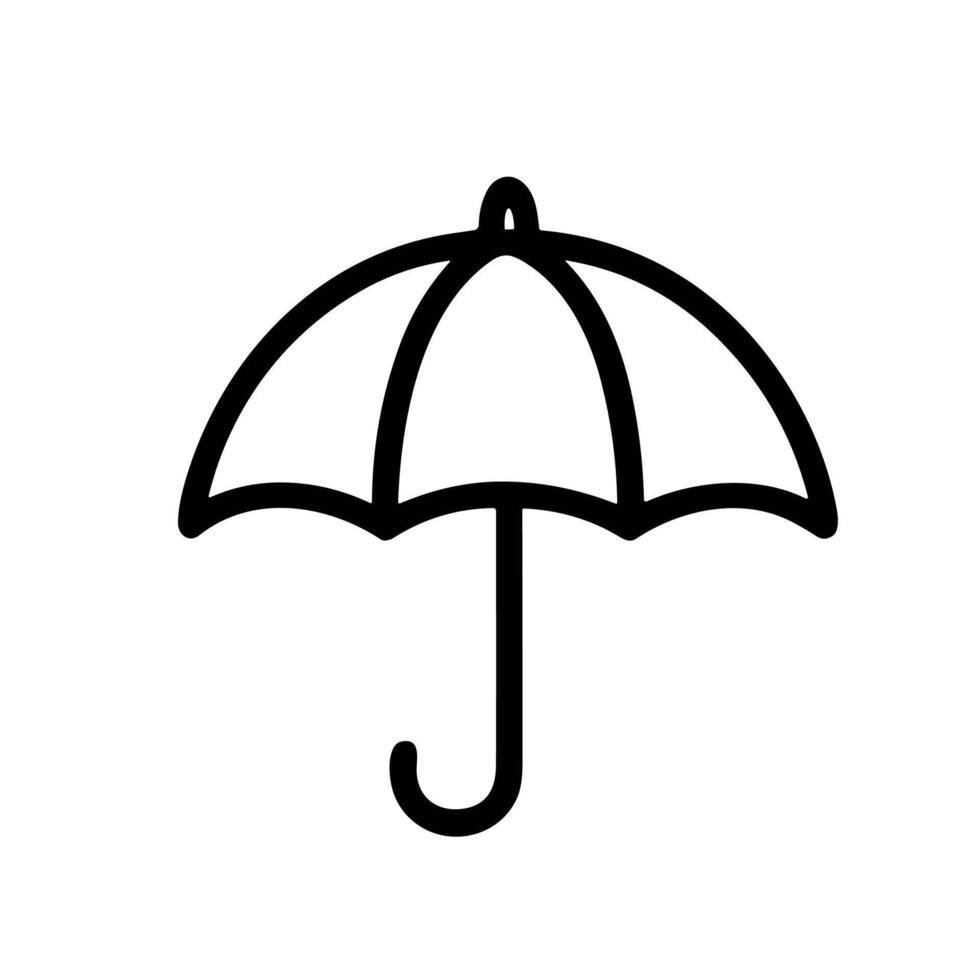 Simple Outline Umbrella Weather Protection Symbol Sign Element Icon Shape vector