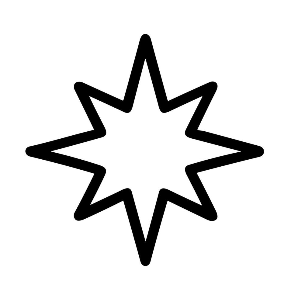 Simple Black Outline Star Shape Icon, Celestial Element Design Graphic vector