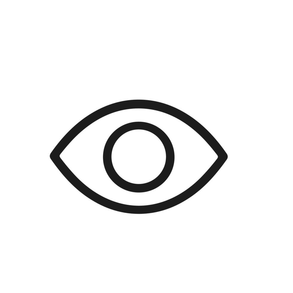 Simple Line Eye Symbol Vision Element Look Outline Icon Graphic vector