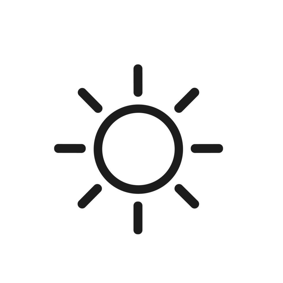 Simple Outline Weather Sun Shape Graphic Element Minimalist Illustration vector