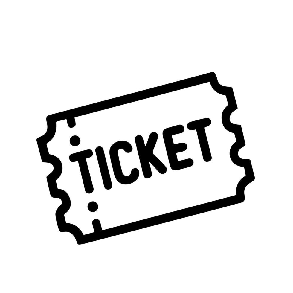 Black and White Outline Handdrawn Ticket Pass Admit Icon Design vector