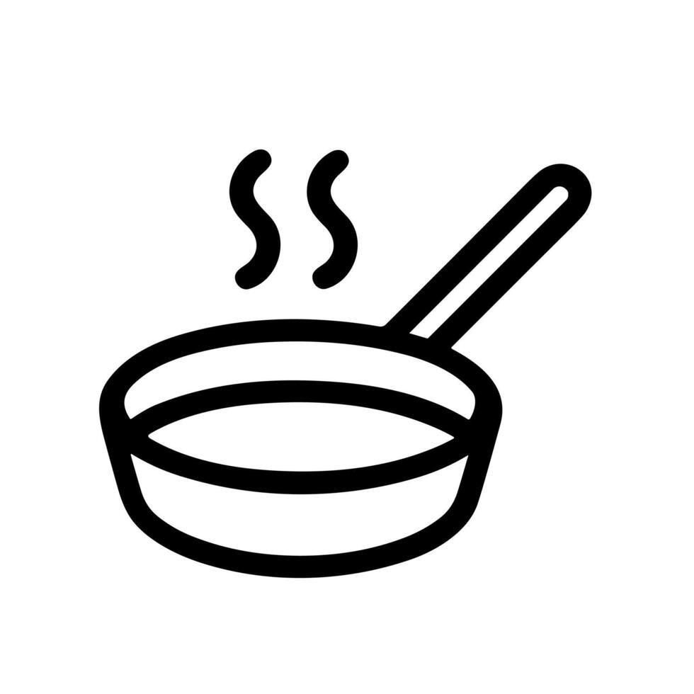 Simple Outline Style Cooking Pan Frying Tool Kitchenware Illustration vector