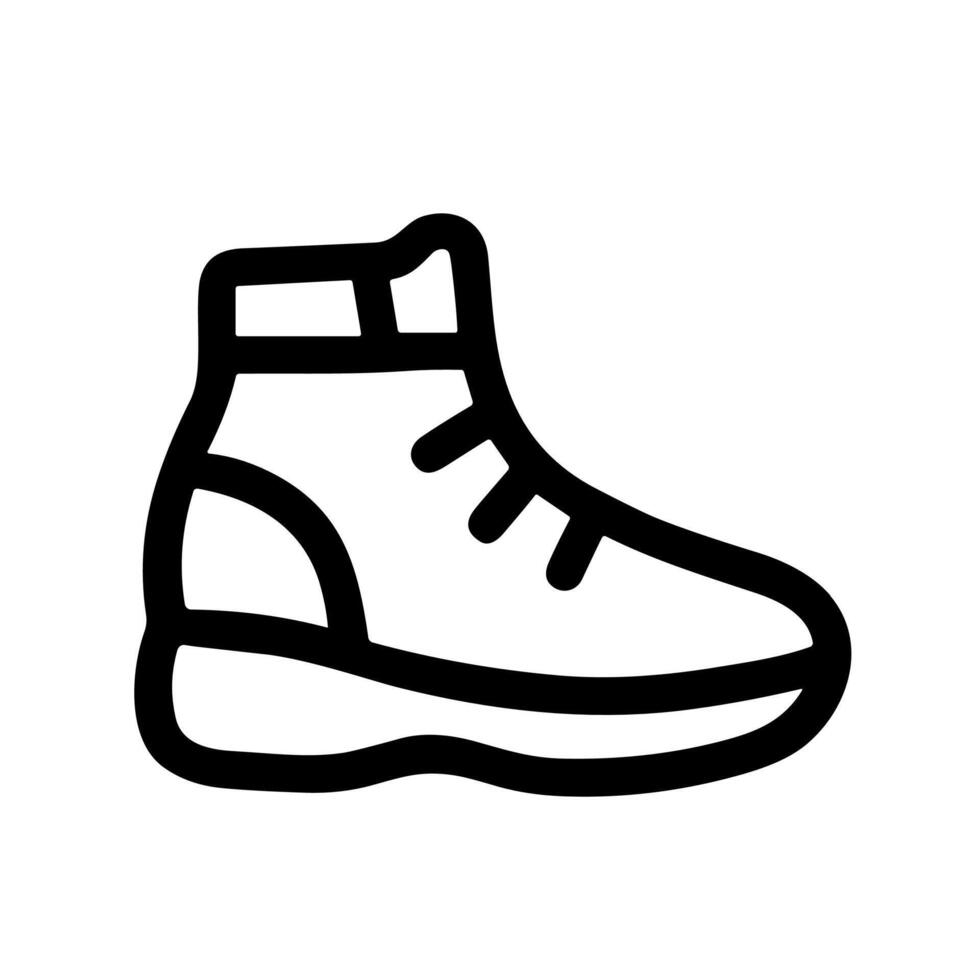 Simple Outline Line Art Boot Shoe Footwear Fashion Item Icon vector
