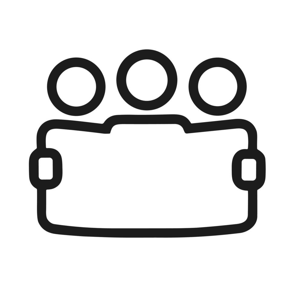 Minimalist Line Art Group People Icon Togetherness Community Illustration vector
