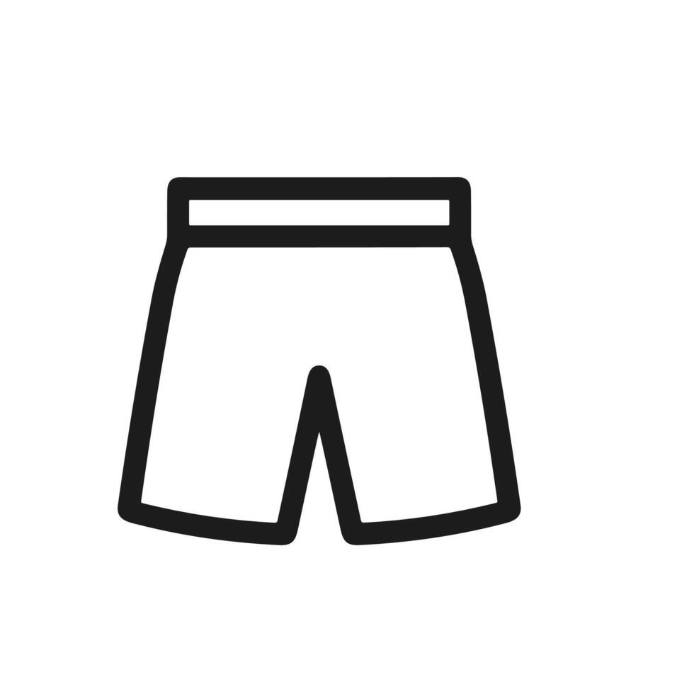 Simple Outline Style Short Pants Clothing Summer Apparel Icon vector