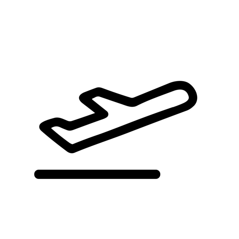 Simple Outline Departure Airplane Sign Symbol for Airport Navigation Icon vector