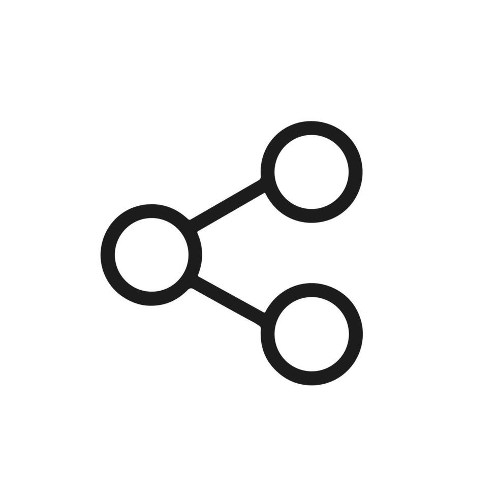 Minimalist Outline Connected Circle Structure Diagram Graphic Simple Connection Icon vector