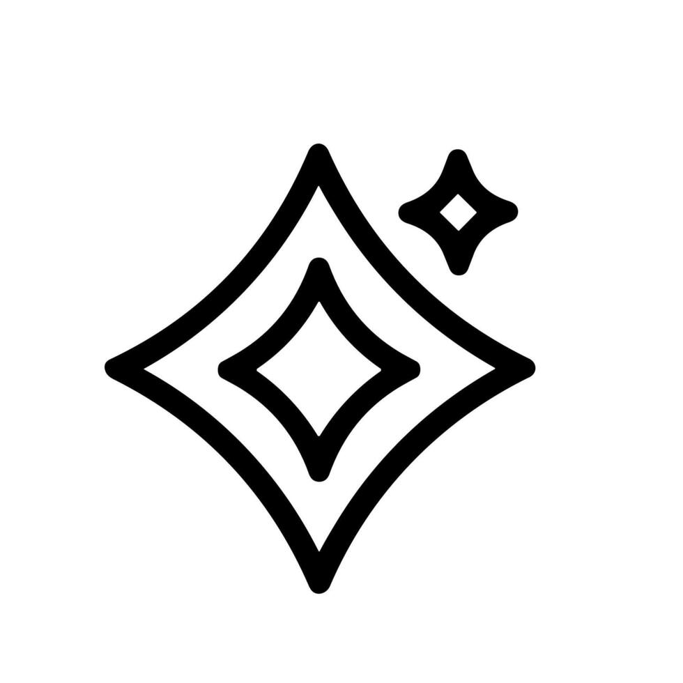 Minimalist Outline Diamond Sparkle Shining Element Decoration Icon vector