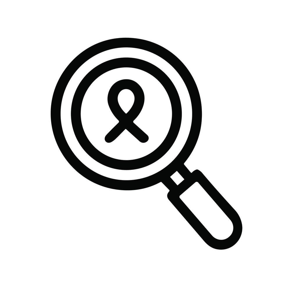 Simple Outline Magnifying Glass Ribbon Symbol Icon Design Element vector