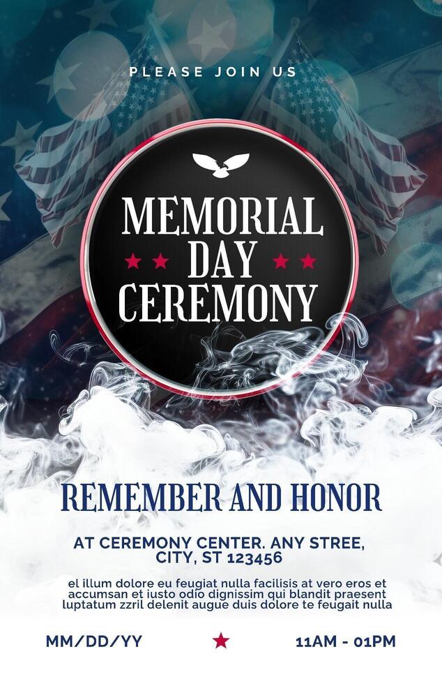 Memorial Day Ceremony Poster Template