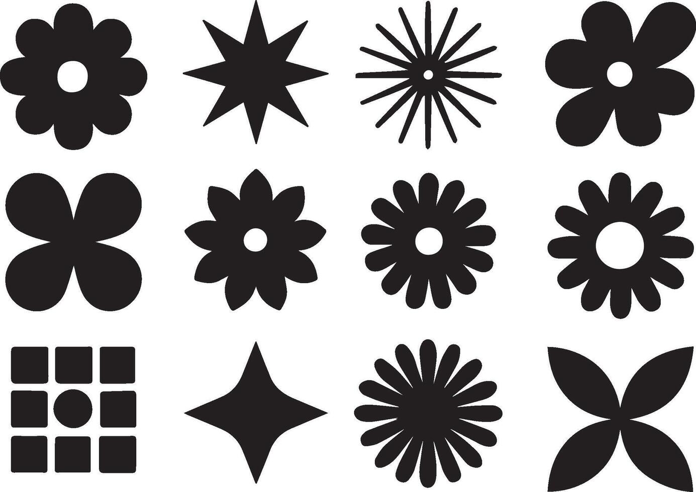 set of flowers vector