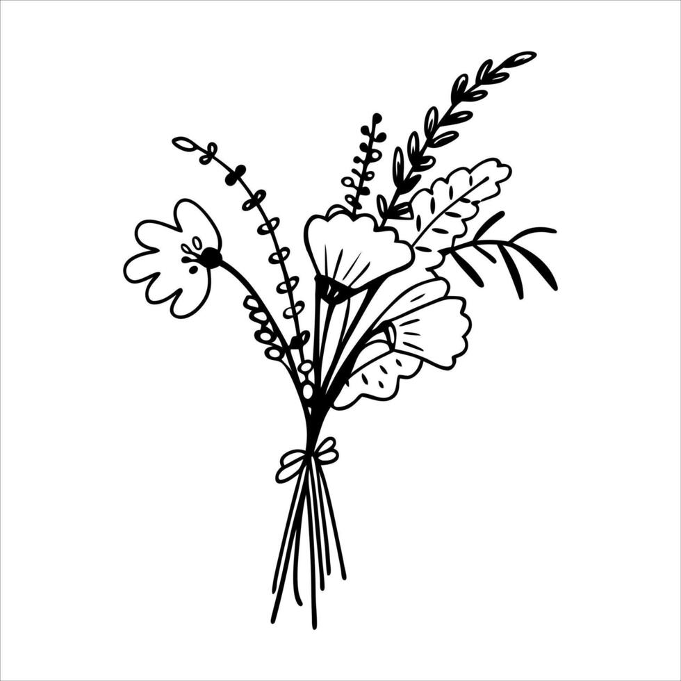 A lovely spring bouquet of pink flower blossoms and green leaves on a white background vector