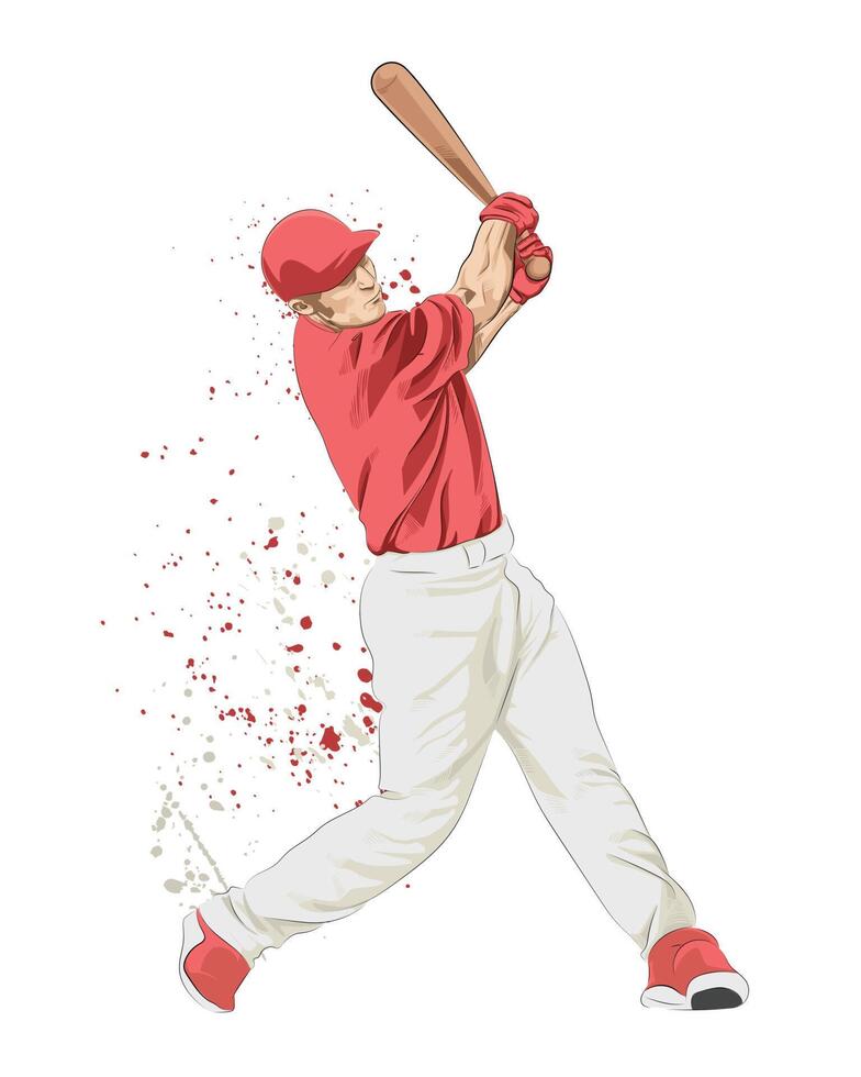 Baseball player swinging bat price 1, 000, 000 vector